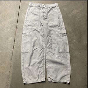 Citizens Of Humanity Light Gray Cargo Cropped Pants Marcelle